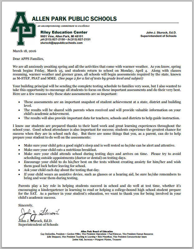 MSTEP 2016 Parent Letter 1