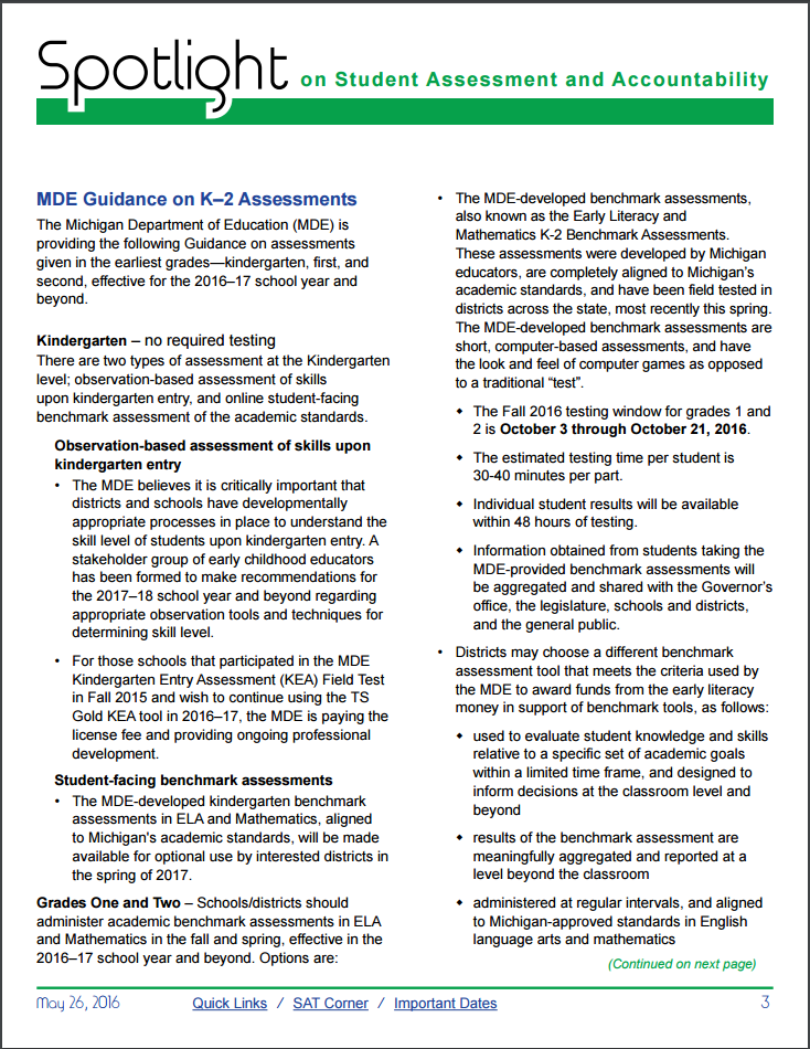 Spotlight K-2 Assessments