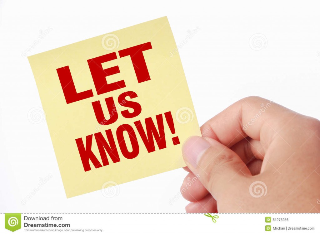 let-us-know-hand-sticky-note-isolated-white-background-51275956